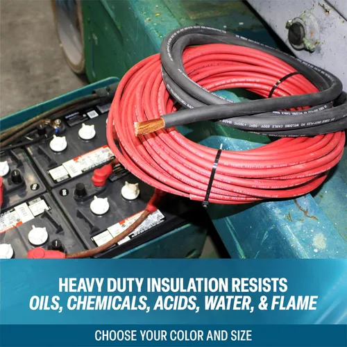 Miniatura 6 de TEMCo 1 Gauge AWG 25 pies rojo Cable de soldadura de cobre puro flexible fabricado en EE. UU. para batería - Uso pesado para solar, inversor
