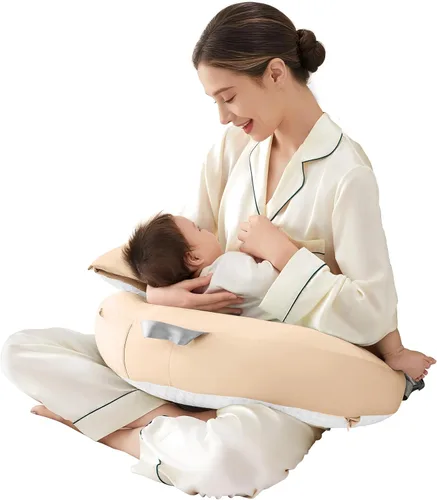 Miniatura 9 de Almohada de lactancia para lactancia materna, almohada de alimentación desmontable 3 en 1 con cojines de apoyo extraíbles, elevación suave para Verde