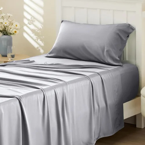 Miniatura 13 de Bedsure Juego de sábanas de tamaño King, sábanas refrescantes King, rayón derivado del bambú, bolsillo profundo de hasta 16 pulgadas, sábanas 03