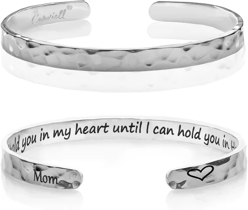 Miniatura 58 de Carviell Pulseras grabadas para mujer, inspiradoras, amistad, amor, mamá, hija, hermana, cristiana, graduación, conmemoración y regalos de boda, más