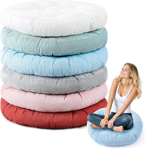 Miniatura 22 de Almohadas de suelo Jerify 22 x 22 Pulgadas Redondas Cuadradas Grandes Almohada de meditación para piso para aula Meditación para adultos Almohada