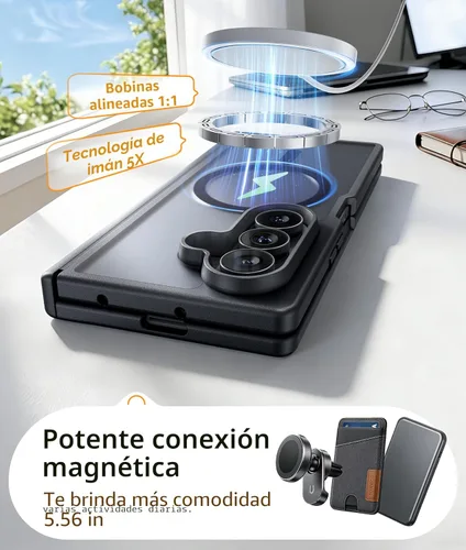Miniatura 5 de FNTCASE Funda para Samsung Galaxy Z Fold 7: [protección de bisagra] Fundas translúcidas mate [compatible con Magsafe] [Protector de pantalla] Funda