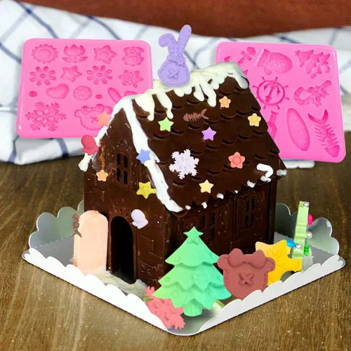 Miniatura 3 de Rolin Roly Molde de silicona para tartas de flores, molde de fondant de conejo, moldes de chocolate rosa, molde de arcilla polimérica, moldes
