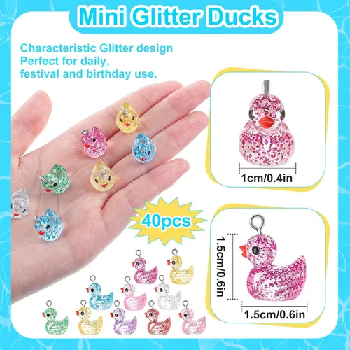 Miniatura 2 de Jetec 40 dijes de pato de resina, cuentas para mujeres adultas, fabricación de joyas, pulseras, collares, aretes, llavero, manualidades, regalos