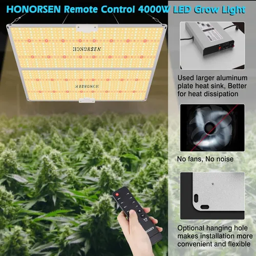 Miniatura 6 de Luz LED de crecimiento de 4000 W, espectro completo, cobertura de 5 x 5 pies, control remoto, regulable, lámparas de cultivo con temporizador, luz
