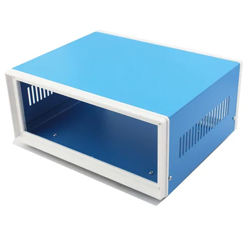 Miniatura 6 de Zulkit Cajas electrónicas, caja de metal azul, para proyectos de bricolaje, caja de conexiones, caja preventiva (9.1 x 7.3 x 3.9 pulgadas)