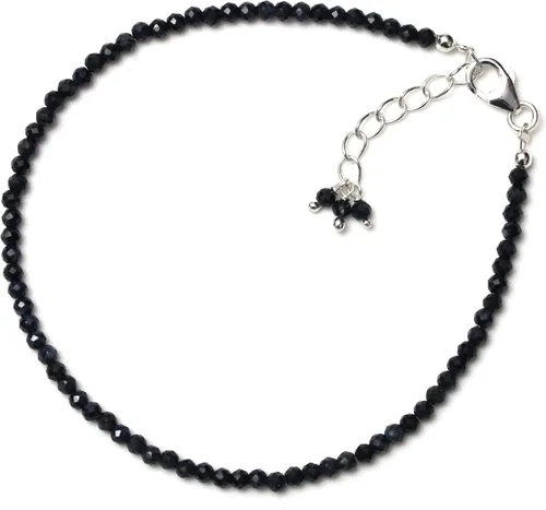 Miniatura 6 de Pulsera ajustable de plata esterlina 925 con cuentas completas para mujer, cuentas de piedras preciosas naturales, pulsera delicada, regalo