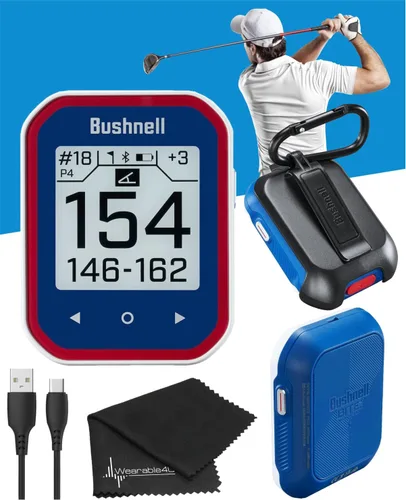 Miniatura 3 de Bushnell Phantom 2 Telémetro GPS negro con soporte magnético BITE y GreenView con paño de limpieza de lentes Wearable4U