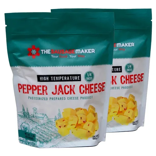 Miniatura 21 de The Sausage Maker® Queso cheddar de alta temperatura 5 libras de queso de alta temperatura para hacer salchichas, cubo cortado en cubitos de 1/4