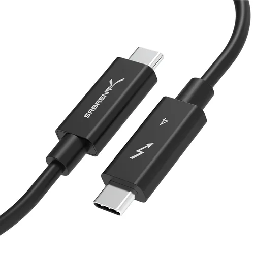 Miniatura 7 de SABRENT Cable Thunderbolt 3 USB-C [certificado] de 7.8 pulgadas (7.9 in) 40 Gbps Carga de 100 W Chip E Mark para MacBook, laptops, puertos