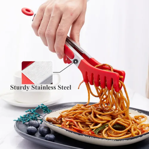 Miniatura 24 de Pinzas de cocina, pinzas de 9 pulgadas para cocinar con puntas de silicona, pinzas de silicona pequeñas de grado alimenticio, mini pinzas