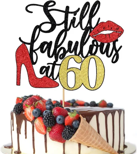 Miniatura 36 de Still Fabulous at 30 - Decoración para tartas de feliz cumpleaños de 30 años, tacones altos de reina con labios rojos grandes, decoración