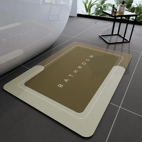 Miniatura 47 de Tapete de baño, tapetes de baño súper absorbentes, antideslizantes, de secado rápido, tapetes de goma fina para piso de baño que caben debajo