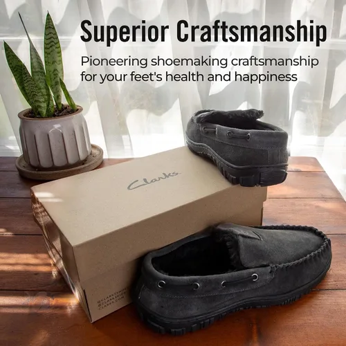 Miniatura 4 de Clarks Pantuflas venecianas para hombre, Gris