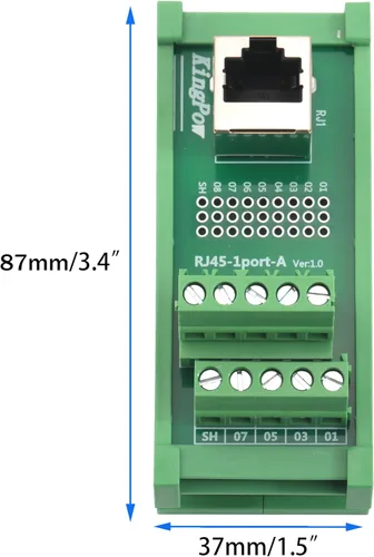 Miniatura 2 de Tablero de ruptura de distribución del conector Ethernet del soporte del carril del estruendo RJ45 8P8C, conector vertical unidireccional del bloque