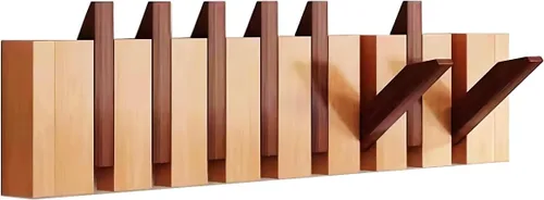 Miniatura 52 de Percheros montados en la pared, ganchos para llaves de piano, colgador de madera maciza natural, tela no tejida, perchas para armario, cocina