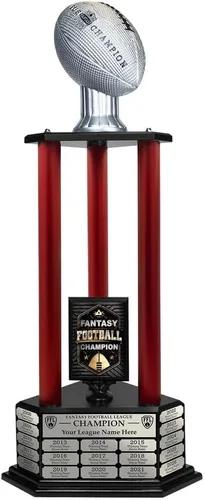 Miniatura 13 de TrophySmack Fantasy Football Trophy, 19-Year Perpetual Winner Award – Customizable Championship Award with Plaque and Winner Engravings