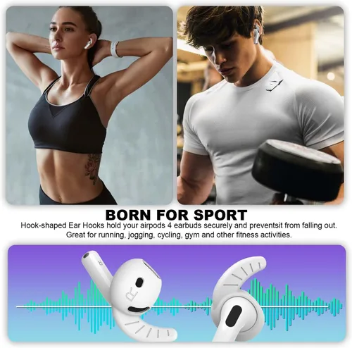 Miniatura 5 de 5 pares de ganchos para orejas para AirPods 4, puntas para oídos antideslizantes para AirPod 4 de silicona suave, cubiertas para accesorios para Air