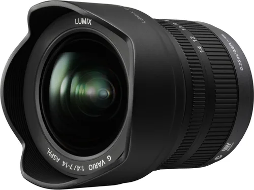 PANASONIC LENTE LUMIX G VARIO, 7-14MM, F4.0 ASPH., MICRO CUATRO TERCIOS SIN ESPEJO, H-F007014 (USA BLACK)