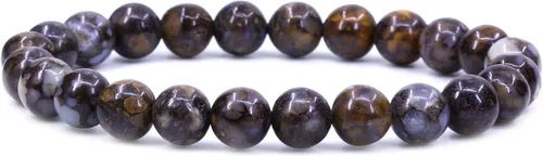 Miniatura 25 de Amandastone Pulsera elástica de cuentas redondas de 0.315 in con piedras preciosas naturales de 7 pulgadas
