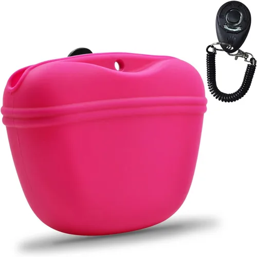 Miniatura 24 de AUDWUD Bolsa de Silicona para Premios de Perro, Con Clicker de Entrenamiento para Perros, Contenedor de Entrenamiento Portátil con Clip, Conveniente