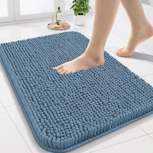 Miniatura 102 de Arotive Alfombras de baño de felpilla extrasuaves y absorbentes, de 24 x 16 pulgadas, lavables a máquina, parte trasera de goma antideslizante