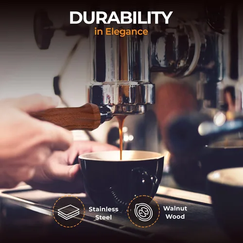 Miniatura 6 de Portafiltro sin fondo de 2.126 in compatible con Breville de 2.126 in con grabado único de la bandera de Estados Unidos, enriquece tu café espresso