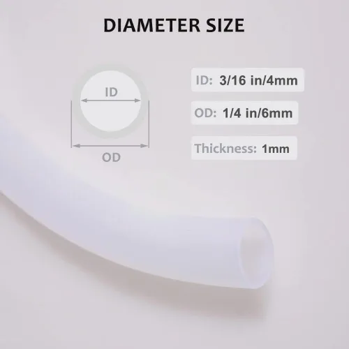 Miniatura 2 de Feelers Tubo de látex de silicona flexible, diámetro interior de 3/16 pulgadas, diámetro exterior de 1/4 de pulgada, tubo de vinilo híbrido