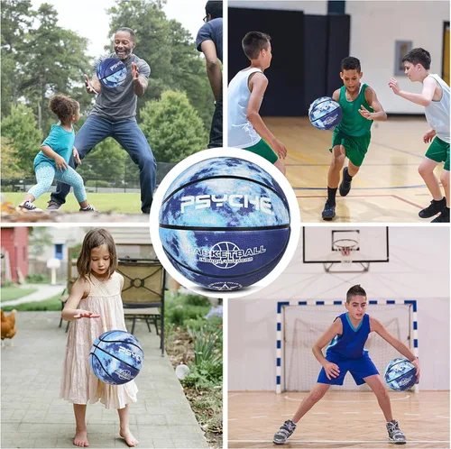 Miniatura 6 de Baloncesto para niños y jóvenes, tamaño 4/5 (25.5/27.5 pulgadas), baloncesto de goma de alta calidad para niños y niñas, juegos de piscina