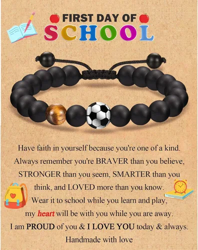 Miniatura 9 de EFVISD Pulsera de fútbol, baloncesto, béisbol, hockey para regalos para niños jugadores amantes de equipos, hijo, nieto, hermano, sobrino, amigo
