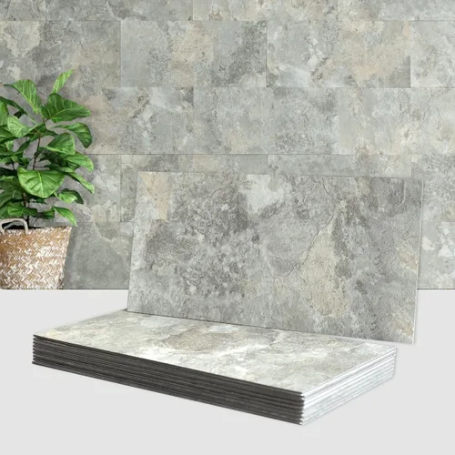 Miniatura 21 de AULIGET 20 piezas de azulejos de pared de piedra sintética ligera para despegar y pegar, 6 x 12 pulgadas, PVC para cocina, baño, lavandería, cámper