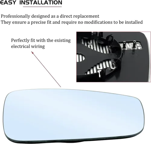 Miniatura 5 de Reemplazo de cristal de espejo calefactable para el lado del pasajero para Volkswagen VW Passat Jetta Beetle 2011-2018 - Espejo convexo calefactable