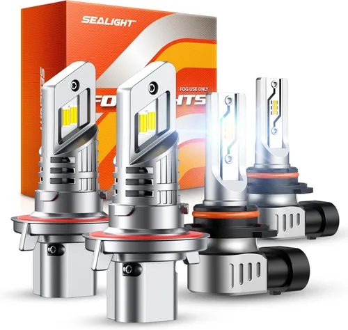 Miniatura 7 de SEALIGHT Compatible con Ford F250 F350 F450 F550 XL XLT Super Duty 2023-2025 Kit de bombillas antiniebla de haz alto/bajo, 92000 lúmenes, 800%