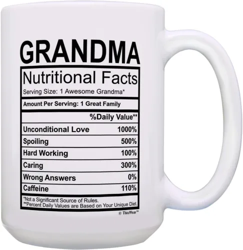 Miniatura 9 de Taza del día del padre para el abuelo con etiqueta de datos nutricionales, regalos divertidos para el abuelo de 11 onzas, taza de café, taza de té