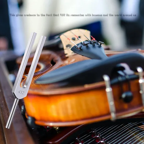Miniatura 4 de 432 Hz Tuning Diapasón con Mazo de Goma om Intención Enhancer Música Natural Limpieza Paño Frecuencia