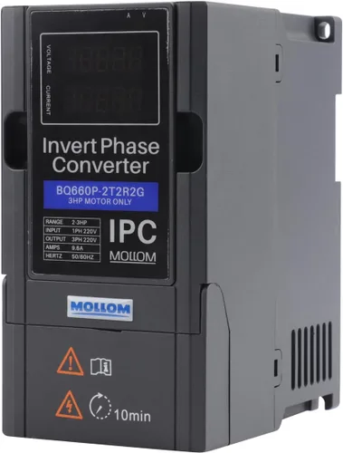 Miniatura 13 de Mollom 0.75KW 220V Convertidor de fase inversa monofásico a trifásico-1HP 3.8A entrada/salida IPC para motor 3PH