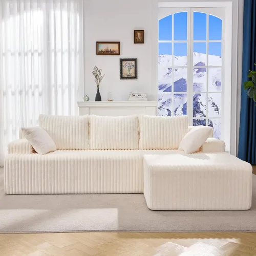 Miniatura 34 de Hobestluk Sofá modular modular sin hueso, sofá en forma de L, sofá modular de 3 asientos, sofá modular de espuma viscoelástica para muebles de sala