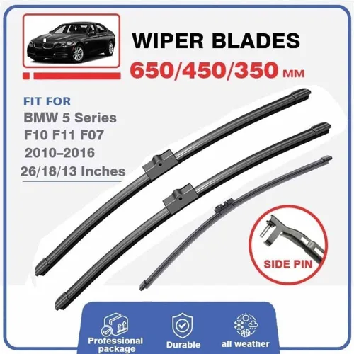 Miniatura 2 de Compatible con BMW Serie 5 F10 F11 F07 GT 2010 – 2016 520d 535i - Escobillas del limpiaparabrisas delantero y trasero del automóvil, accesorios