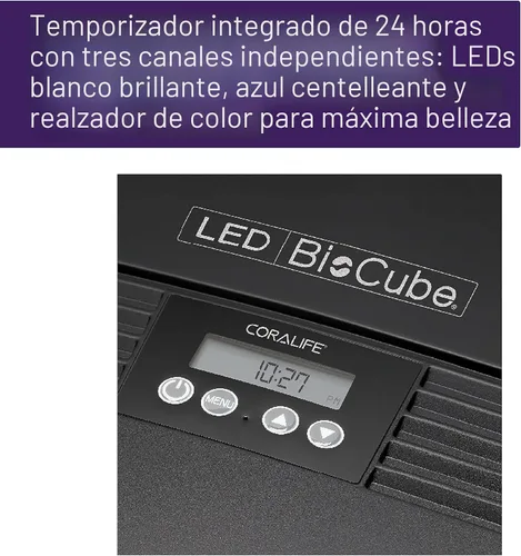 Miniatura 4 de Coralife BioCube, kit de acuario, tanque nano, iluminación LED personalizable, para ambientes de agua salada y agua dulce, 16 galones