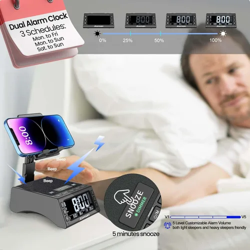 Miniatura 3 de JTEMAN Regalos para hombres y mujeres, soporte para teléfono celular con altavoz Bluetooth inalámbrico, accesorios de cocina ajustables Cool Tech