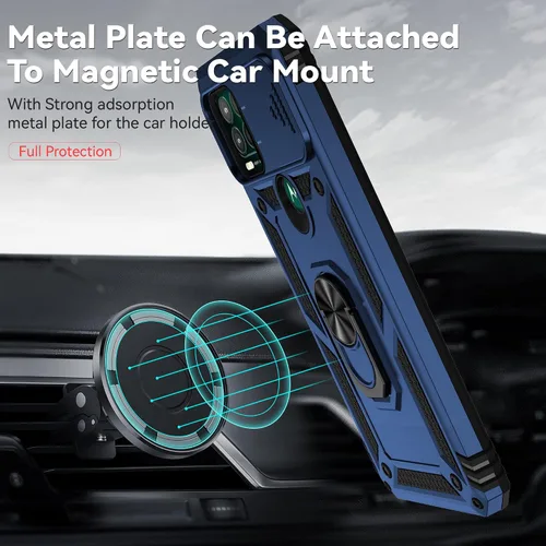 Miniatura 4 de Funda para Moto G Stylus 5G (2021) con cubierta deslizante para cámara y [2 paquetes] a prueba de explosiones, soporte de anillo giratorio de 360°
