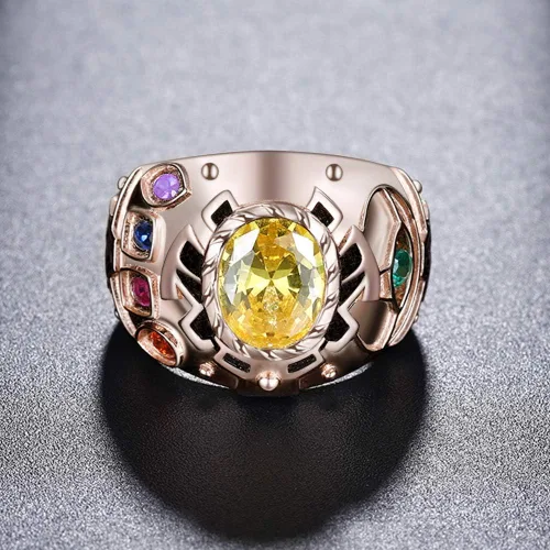 Miniatura 4 de Anillo Infinity Gauntlet chapado en oro rosa de plata 925