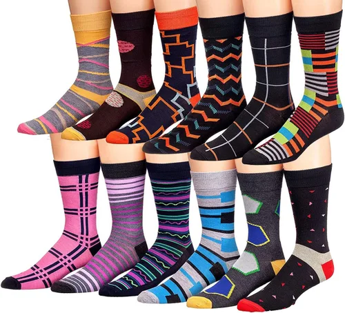 Miniatura 2 de JAMES FIALLO Calcetines de vestir para hombre, calcetines de vestir para hombre, estilo casual, coloridos, divertidos, novedosos, a la moda, paquete