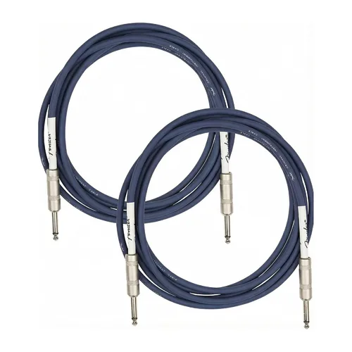Miniatura 5 de Fender Cable de instrumentos de lujo de 10 pies, ángulo recto, tweed negro, paquete de 2