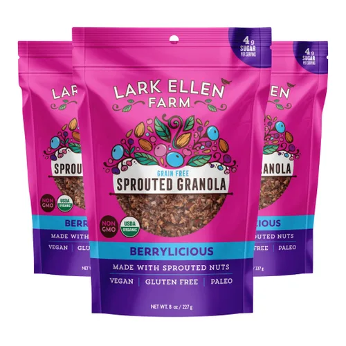 Miniatura 23 de Lark Ellen Farm Bocados de granola libre de granos, paleo; deliciosos aperitivos veganos orgánicos certificados sin gluten y cereal hecho de nueces