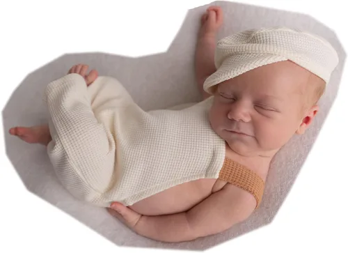 Conjunto de accesorios de fotografía para recién nacido, traje de bebé recién nacido, overol, disfraz para niño con gorra de 0 a 1 mes