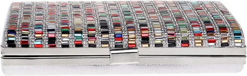 Miniatura 3 de Santimon Bolso de mano de noche para mujer cadena de vestir bolsa de cristal con cuentas de boda