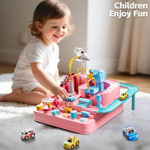 Miniatura 4 de Pista de carreras de autos para niños de 4 a 8 años, juguetes de autos para niños de 3 años, pista de carreras para niños pequeños de 3 a 5 años