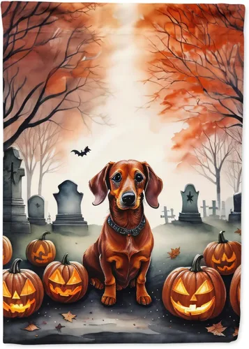 Miniatura 53 de Caroline's Treasures DAC2011GF - Bandera decorativa para jardín de Halloween con diseño de beagle para jardín, jardín, jardín, jardín, multicolor