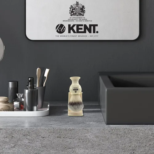 Miniatura 4 de KENT VSB1 - Soporte pequeño de plástico negro para cepillo de afeitar autoadhesivo, para colgar y secar, parte esencial de cualquier kit de afeitado